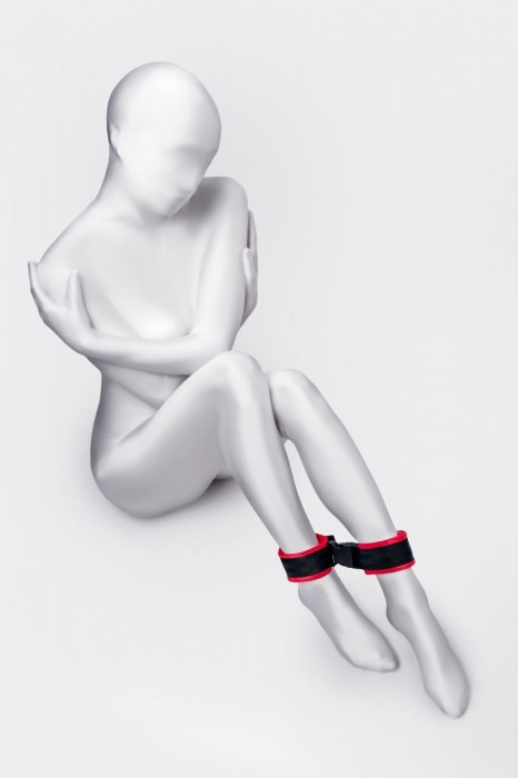 Красно-черные велюровые оковы Anonymo - ToyFa - купить с доставкой в Барнауле