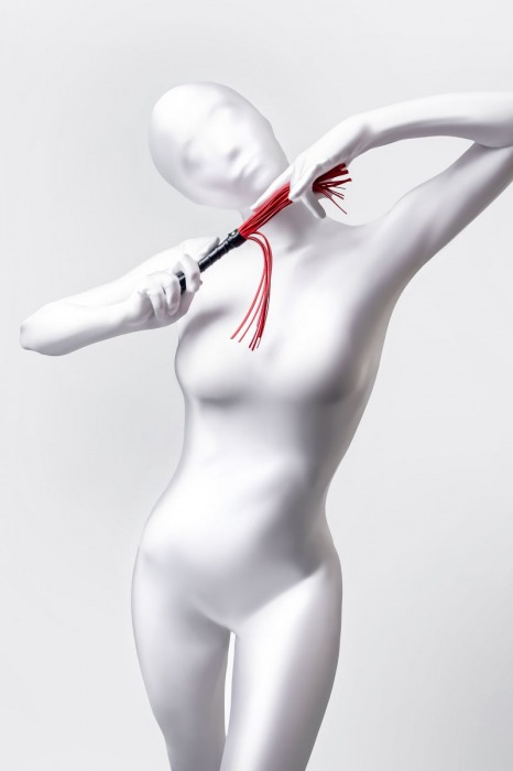 Красно-черный флоггер Anonymo - 28 см. - ToyFa - купить с доставкой в Барнауле