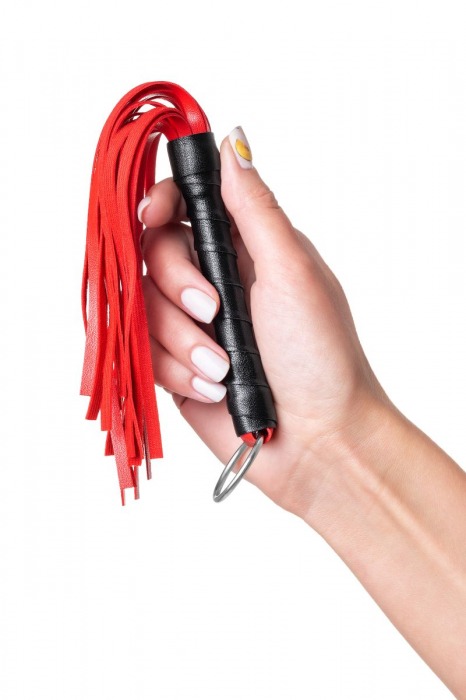 Красно-черный флоггер Anonymo - 28 см. - ToyFa - купить с доставкой в Барнауле