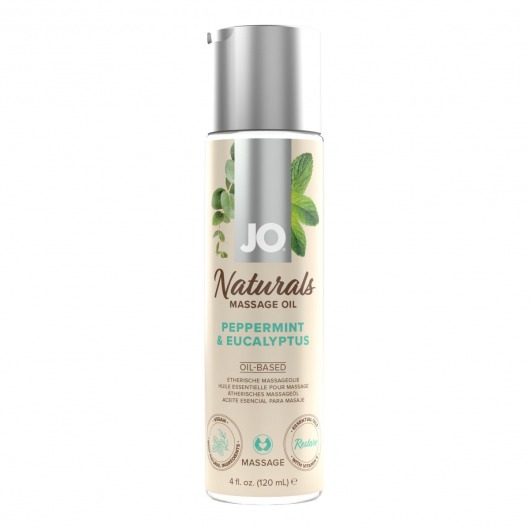 Массажное масло с ароматом перечной мяты и эвкалипта JO Naturals Peppermint   Eucalyptus - 120 мл. - System JO - купить с доставкой в Барнауле