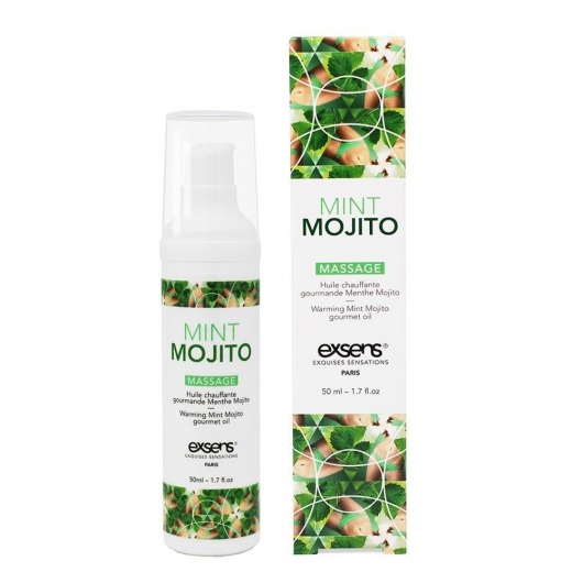 Разогревающее массажное масло с ароматом мохито Gourmet Mint Mojito - 50 мл. - Exsens - купить с доставкой в Барнауле