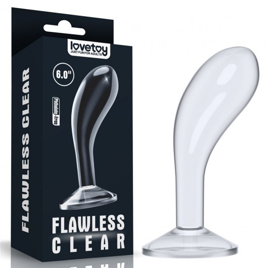 Прозрачный стимулятор простаты Flawless Clear Prostate Plug - 15 см. - Lovetoy - в Барнауле купить с доставкой