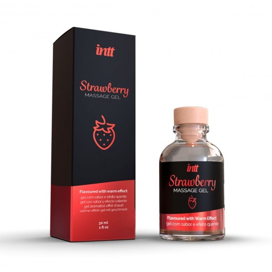 Массажный гель с ароматом клубники Strawberry - 30 мл. - INTT - купить с доставкой в Барнауле