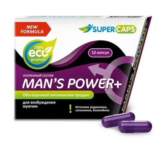 Возбуждающее средство для мужчин Mans Power plus - 10 капсул (0,35 гр.) +1 в подарок - SuperCaps - купить с доставкой в Барнауле