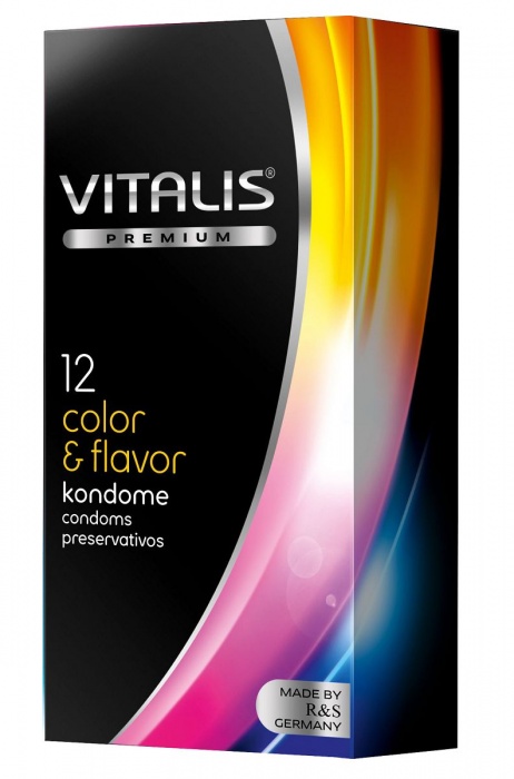 Цветные ароматизированные презервативы VITALIS PREMIUM color   flavor - 12 шт. - Vitalis - купить с доставкой в Барнауле