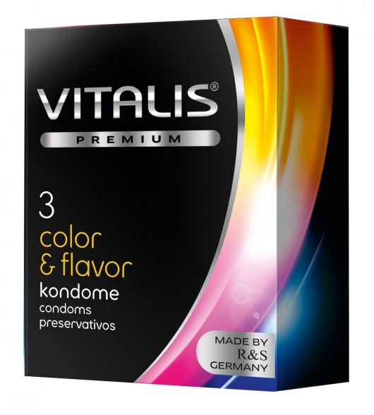 Цветные ароматизированные презервативы VITALIS PREMIUM color   flavor - 3 шт. - Vitalis - купить с доставкой в Барнауле