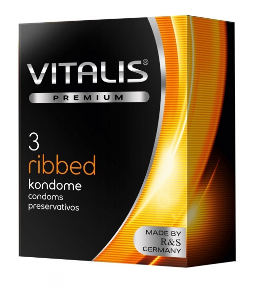Ребристые презервативы VITALIS PREMIUM ribbed - 3 шт. - Vitalis - купить с доставкой в Барнауле