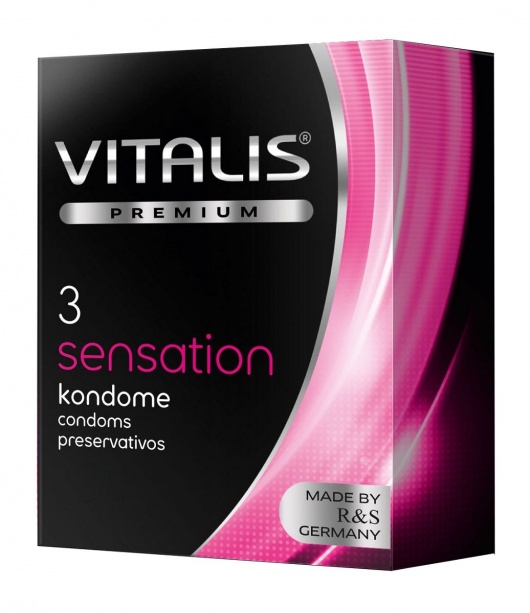 Презервативы с пупырышками и кольцами VITALIS PREMIUM sensation - 3 шт. - Vitalis - купить с доставкой в Барнауле