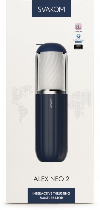 Черно-белый интерактивный мастурбатор Alex Neo 2 - Svakom - в Барнауле купить с доставкой