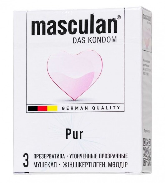 Супертонкие презервативы Masculan Pur - 3 шт. - Masculan - купить с доставкой в Барнауле