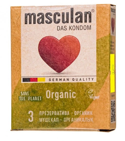 Экологически чистые презервативы Masculan Organic - 3 шт. - Masculan - купить с доставкой в Барнауле