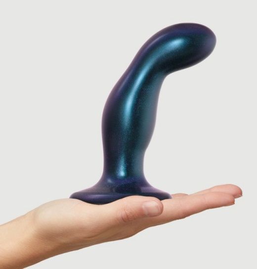 Темно-синяя насадка Strap-On-Me Dildo Plug Snaky size M - Strap-on-me - купить с доставкой в Барнауле