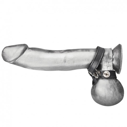 Разделитель мошонки из искусственной кожи на клепках 8 STYLE BALL DIVIDER - BlueLine - купить с доставкой в Барнауле