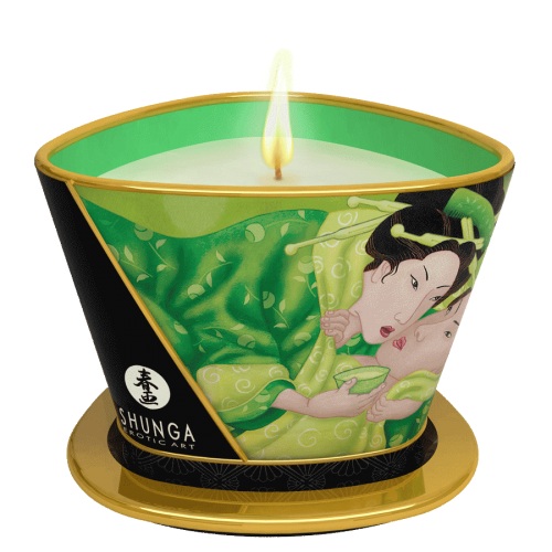 Массажная свеча Exotic Green Tea с ароматом зелёного чая - 170 мл. - Shunga - купить с доставкой в Барнауле