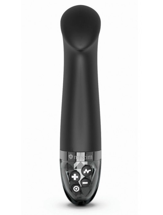 Черный вибратор с функцией электростимуляции Right on Ron - 17 см. - MyStim - купить с доставкой в Барнауле