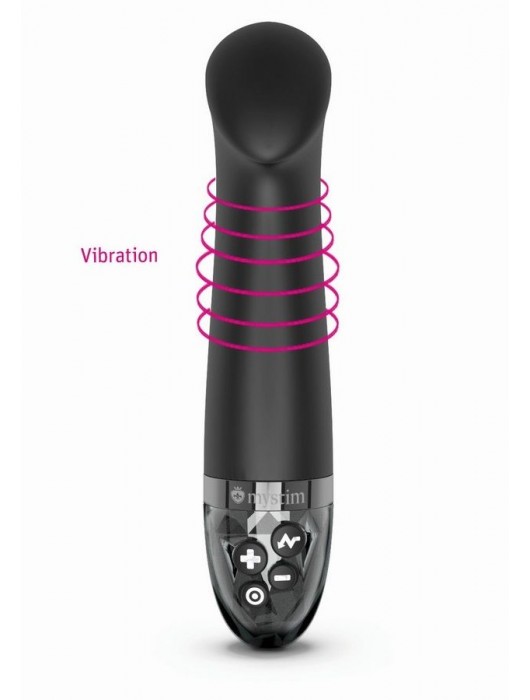 Черный вибратор с функцией электростимуляции Right on Ron - 17 см. - MyStim - купить с доставкой в Барнауле