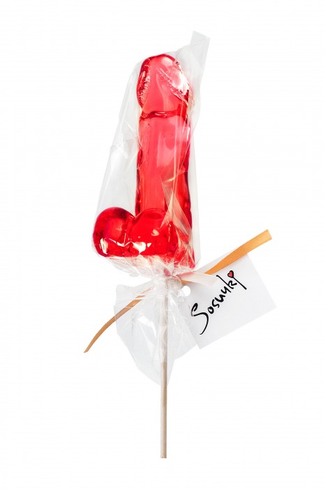 Красный леденец в форме члена со вкусом виски - 173 гр. - Sosuчki - купить с доставкой в Барнауле