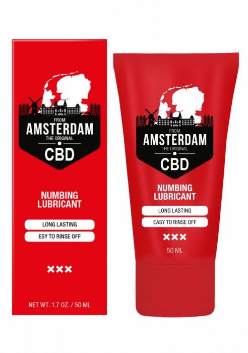 Пролонгирующий лубрикант Numbing CBD from Amsterdam - 50 мл. - Shots Media BV - купить с доставкой в Барнауле