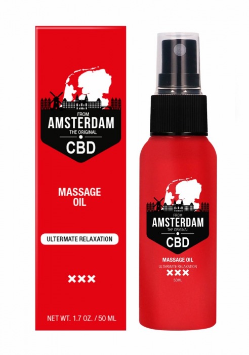 Стимулирующее массажное масло CBD from Amsterdam Massage Oil - 50 мл. - Shots Media BV - купить с доставкой в Барнауле