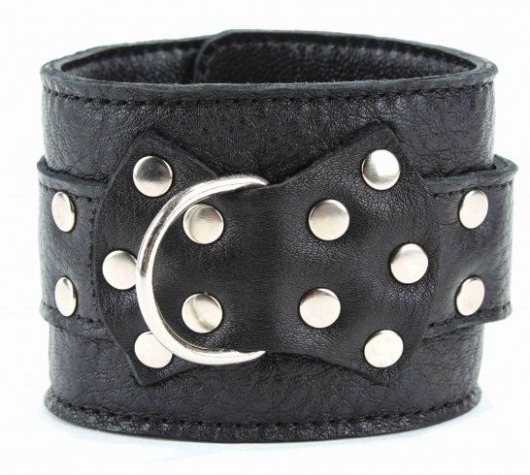 Чёрные наручники  из кожи с пряжкой - БДСМ Арсенал - купить с доставкой в Барнауле