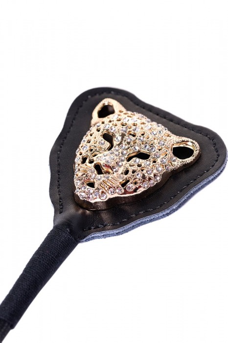 Чёрный стек с фигуркой леопарда на наконечнике - 21 см. - ToyFa - купить с доставкой в Барнауле