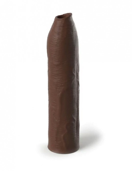 Коричневая насадка-удлинитель Uncut Silicone Penis Enhancer - 17,8 см. - Pipedream - в Барнауле купить с доставкой