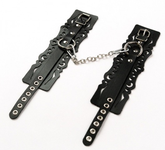 Узорчатые кожаные оковы с регулируемыми ремешками - Crazy Handmade - купить с доставкой в Барнауле