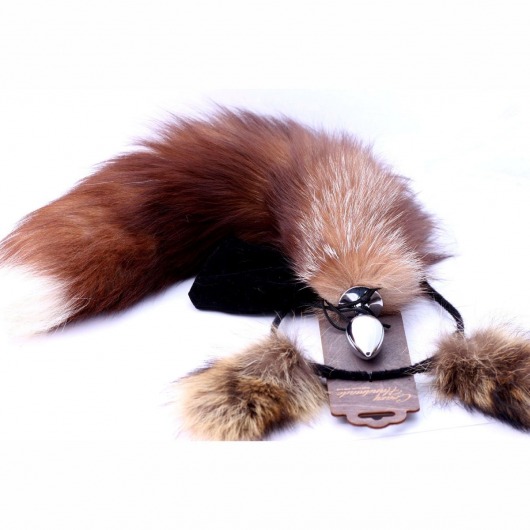 Игровой комплект: серебристая анальная пробка с пушистым хвостом и ободок-ушки - Crazy Handmade - купить с доставкой в Барнауле