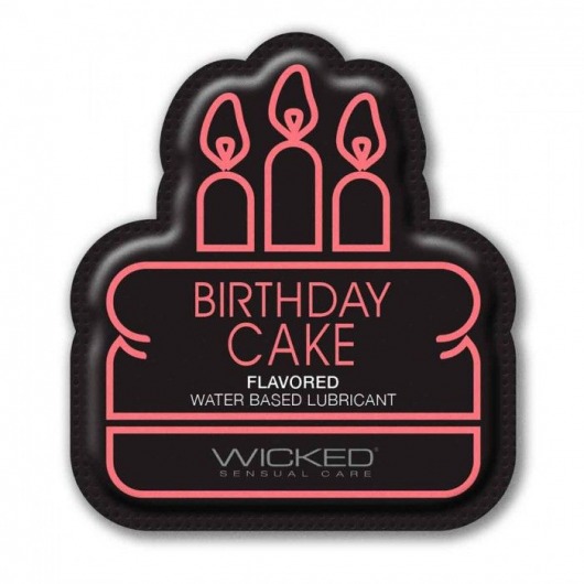 Лубрикант на водной основе со вкусом торта с кремом Wicked Aqua Birthday cake - 3 мл. - Wicked - купить с доставкой в Барнауле