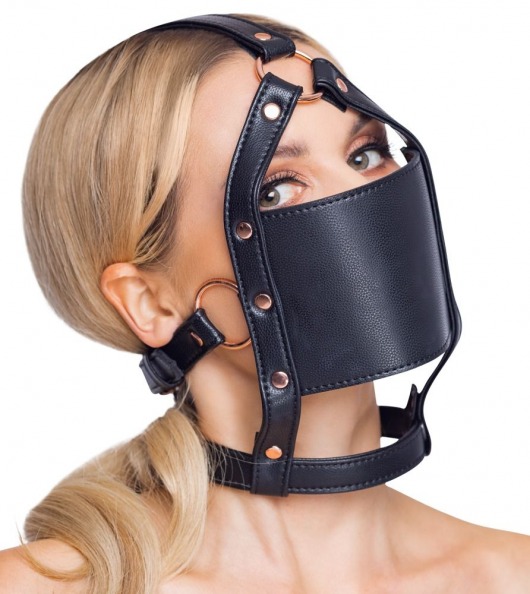 Черный намордник с кляпом-шаром Head Harness With A Gag - Orion - купить с доставкой в Барнауле