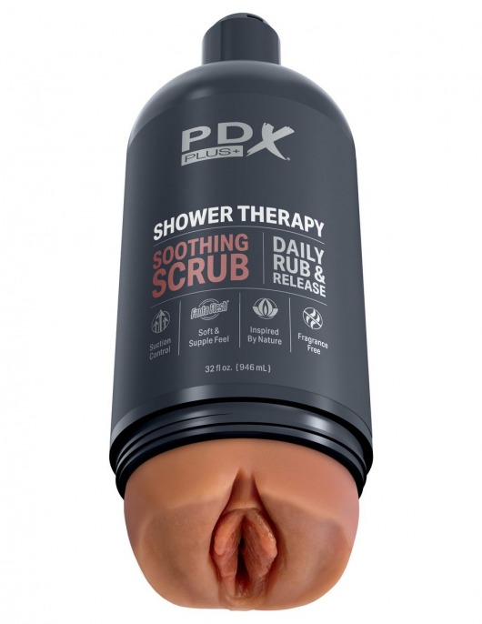 Мастурбатор-вагина цвета карамели Shower Therapy Soothing Scrub - Pipedream - в Барнауле купить с доставкой