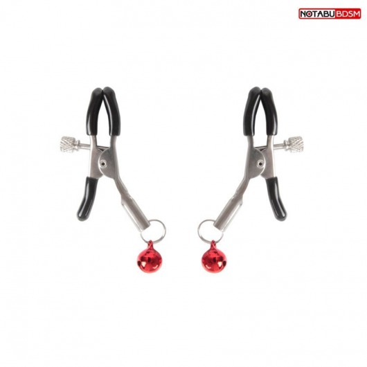 Серебристые зажимы на соски с шариками - Notabu - купить с доставкой в Барнауле