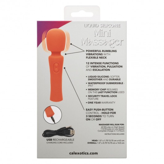 Оранжевый вибромассажер Stella Liquid Silicone Mini Massager - 14,5 см. - California Exotic Novelties