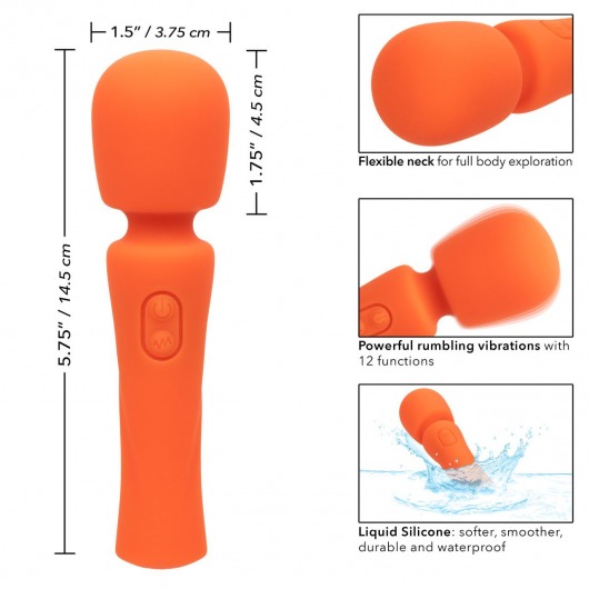 Оранжевый вибромассажер Stella Liquid Silicone Mini Massager - 14,5 см. - California Exotic Novelties