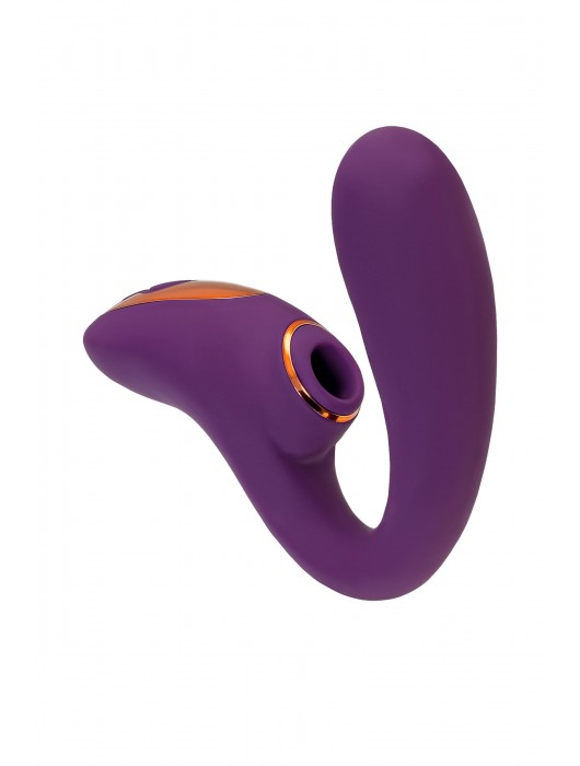 Фиолетовый вибромассажер с клиторальной стимуляцией Megam - ToyFa