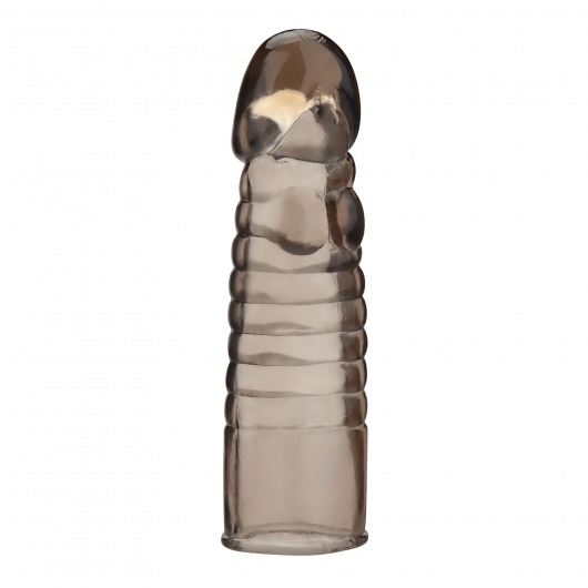 Дымчатая насадка-удлинитель Ribbed Realistic Penis Enhancing Sleeve Extension - 15,2 см. - BlueLine - в Барнауле купить с доставкой