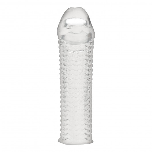 Текстурированная насадка на пенис Clear Textured Penis Enhancing Sleeve Extension - 16,5 см. - BlueLine - в Барнауле купить с доставкой