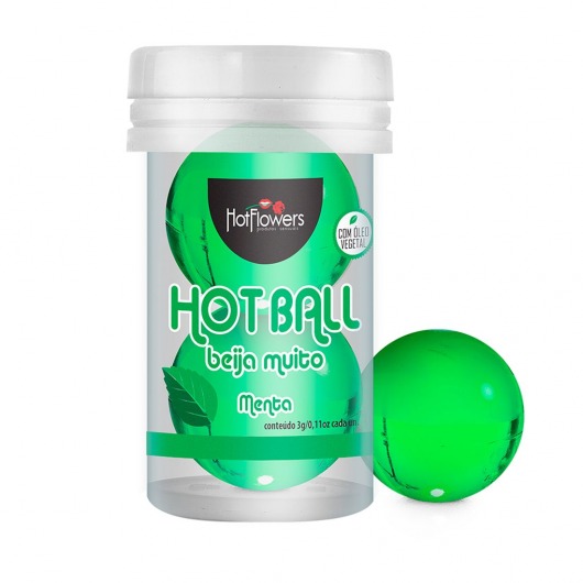 Лубрикант на масляной основе Hot Ball Beija Muito с ароматом мяты (2 шарика по 3 гр.) - HotFlowers - купить с доставкой в Барнауле