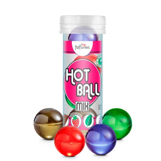 Ароматизированный лубрикант Hot Ball Mix на масляной основе (4 шарика по 3 гр.) - HotFlowers - купить с доставкой в Барнауле