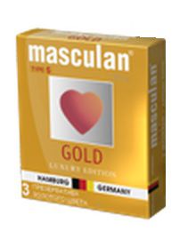 Презервативы Masculan Ultra Gold с золотым напылением и ароматом ванили - 3 шт. - Masculan - купить с доставкой в Барнауле