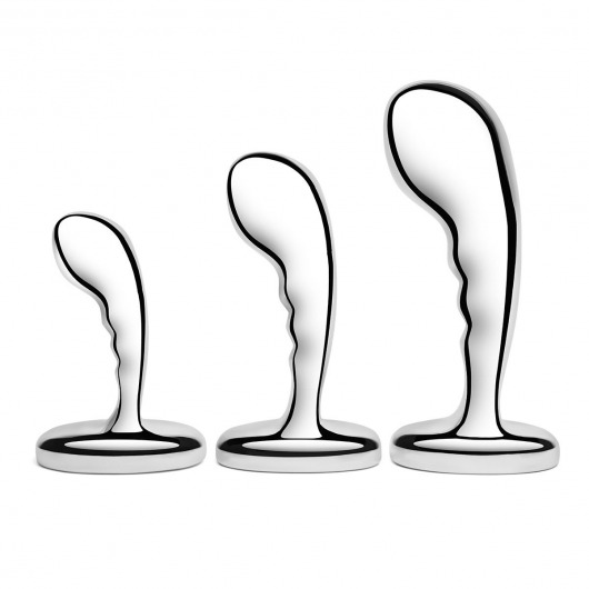 Набор из 3 стальных стимуляторов простаты Stainless Steel P-spot Training Set - b-Vibe - в Барнауле купить с доставкой