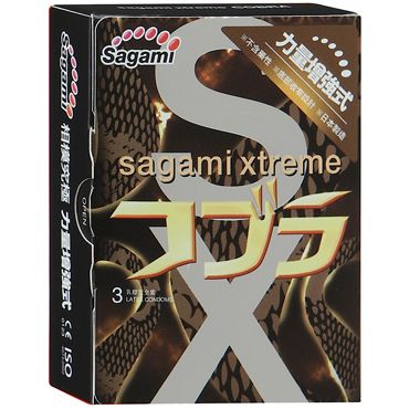 Суженные к основанию презервативы Sagami Xtreme COBRA - 3 шт. - Sagami - купить с доставкой в Барнауле