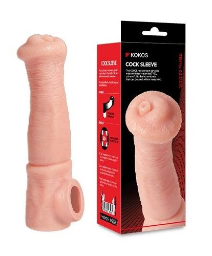 Телесная фантазийная насадка на член Cock Sleeve Size L - KOKOS - в Барнауле купить с доставкой