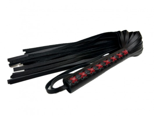 Кожаная плеть Sex Game с красным плетением на рукояти - 57 см. - БДСМ Арсенал - купить с доставкой в Барнауле