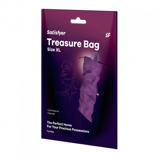 Фиолетовый мешочек для хранения игрушек Treasure Bag XL - Satisfyer - купить с доставкой в Барнауле