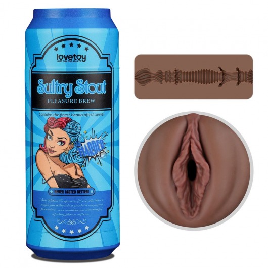 Коричневый мастурбатор-вагина Pleasure Brew Masturbator-Sultry Stout в банке - Lovetoy - в Барнауле купить с доставкой