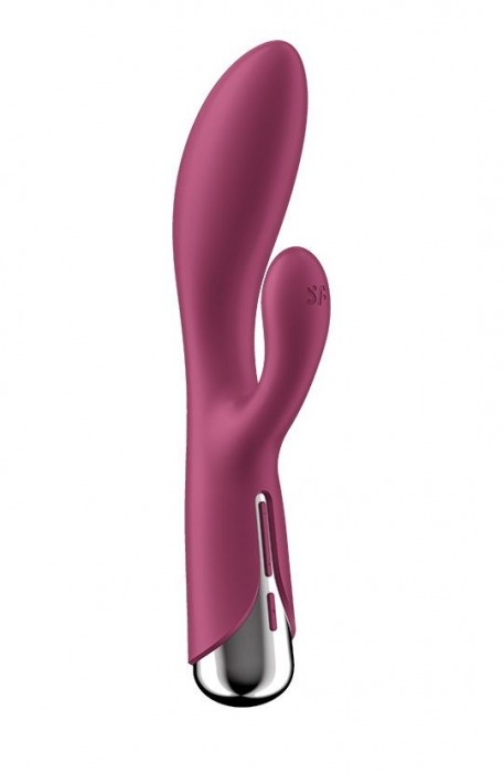 Малиновый вибратор-кролик Spinning Rabbit 1 с ротацией - 20 см. - Satisfyer купить в Барнауле с доставкой в Orgasmix.ru Малиновый вибратор-кролик Spinning Rabbit 1 с ротацией - 20 см. - Satisfyer