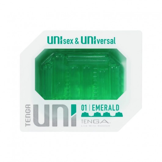 Зеленый мастурбатор-стимулятор Tenga Uni Emerald - Tenga - в Барнауле купить с доставкой