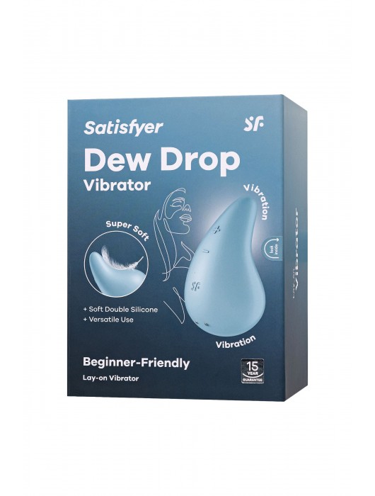 Голубой вибромассажер в форме капли Dew Drop - Satisfyer
