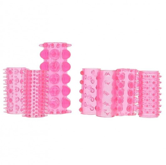 Набор из 7 розовых насадок на пенис ONE-A-DAY PENIS SLEEVES PINK - Seven Creations - в Барнауле купить с доставкой